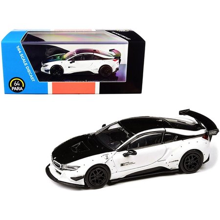 PARAGON BMW i8 Liberty Walk 1 by 64 Scale Diecast Model Car, White & Black PA-55151